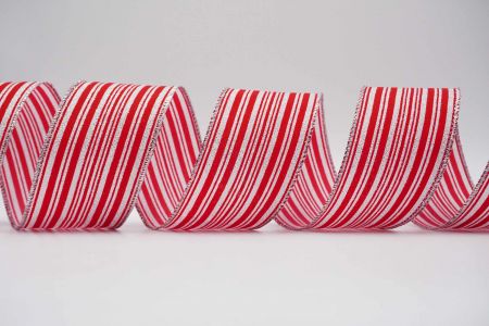 Striped Wired Ribbon_KF6770G-7_Red